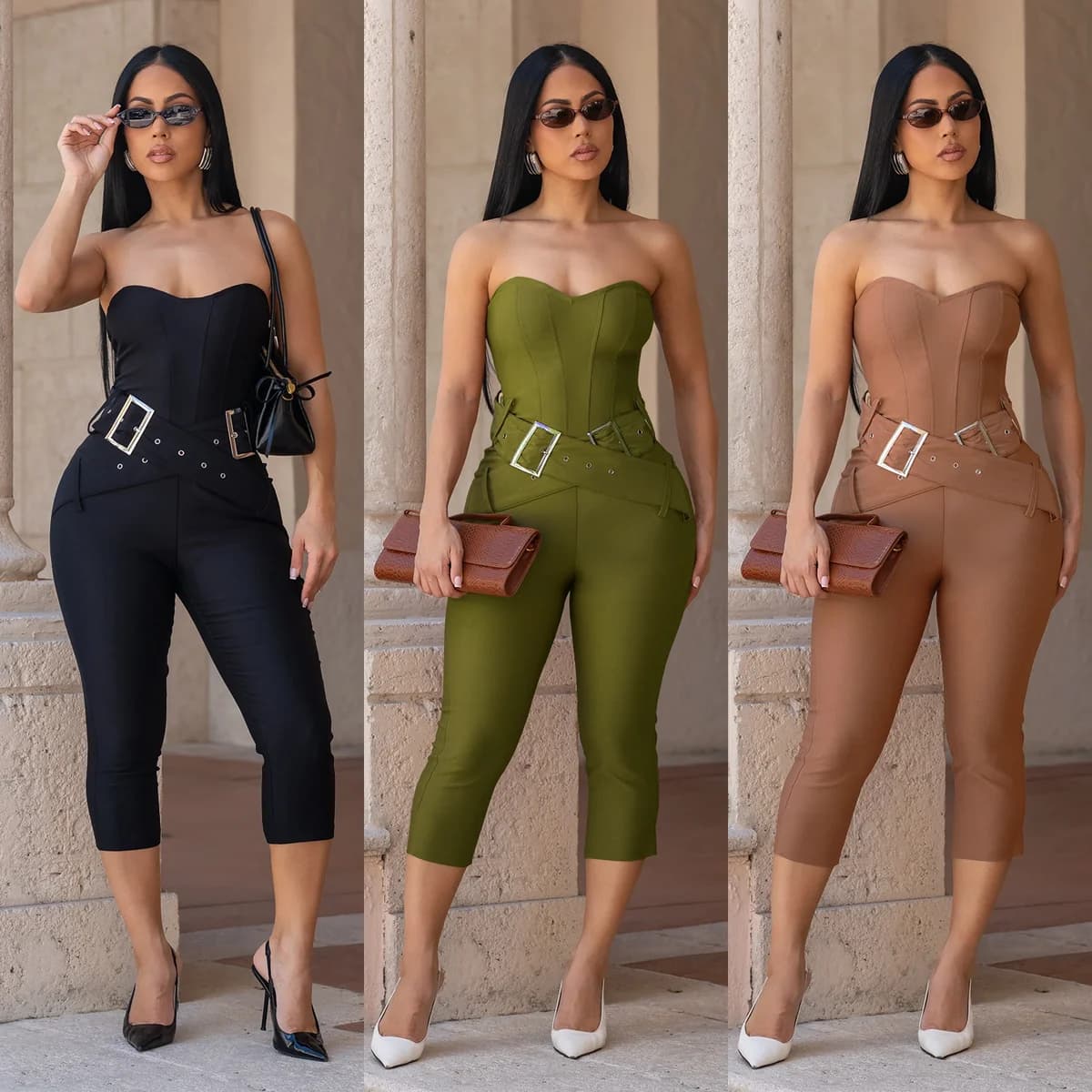 Slim Fit Tube Top Bodycon Jumpsuit — image 1