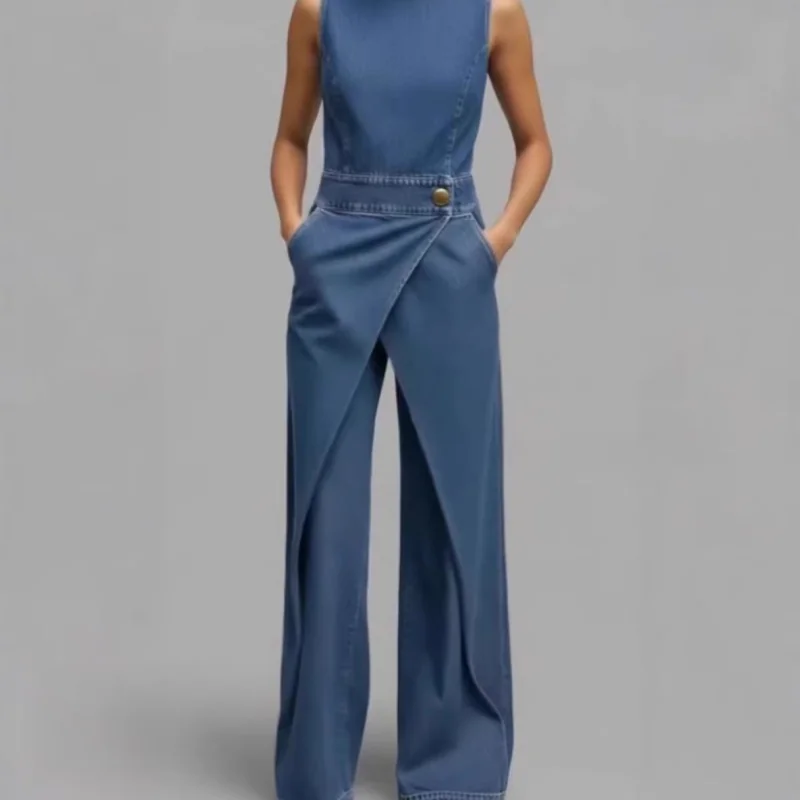Trendy Cow Print Sleeveless Jumpsuit — image 1
