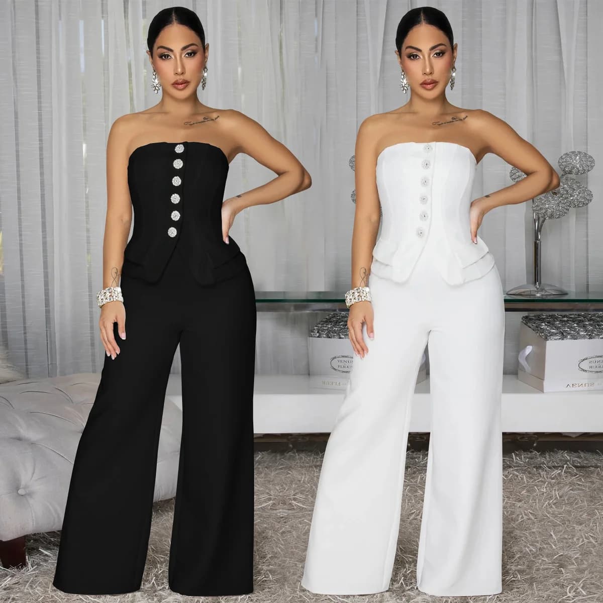 Women's Casual Backless Wide-Leg Jumpsuit — image 1